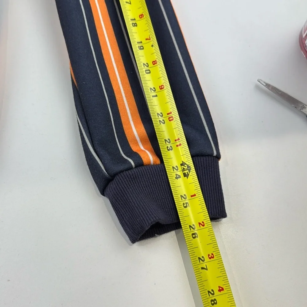 Boohoo Man Men's Navey Sweatshirt with Orange Vertical Stripes - Picture 7 of 10